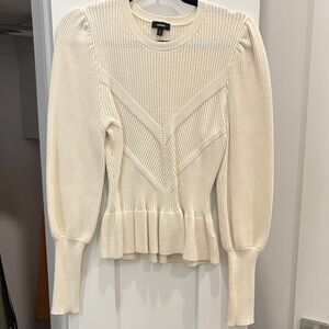 Express Ivory Chevron Knit Sweater